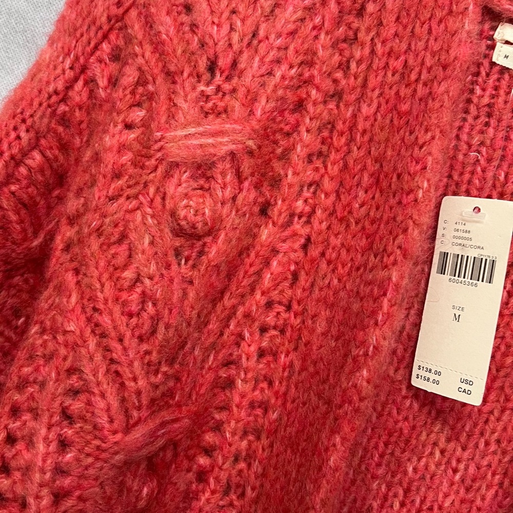 Anthro Nuria Textured Knotch Long Cardigan M - Picture 14 of 17